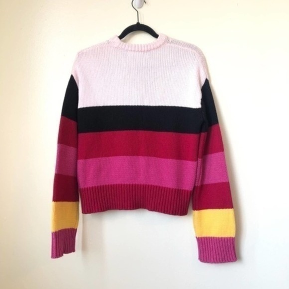 Derek Lam 10 Crosby Multi Striped Chunky Sweater Graphic Print Color Block XS - Picture 2 of 10